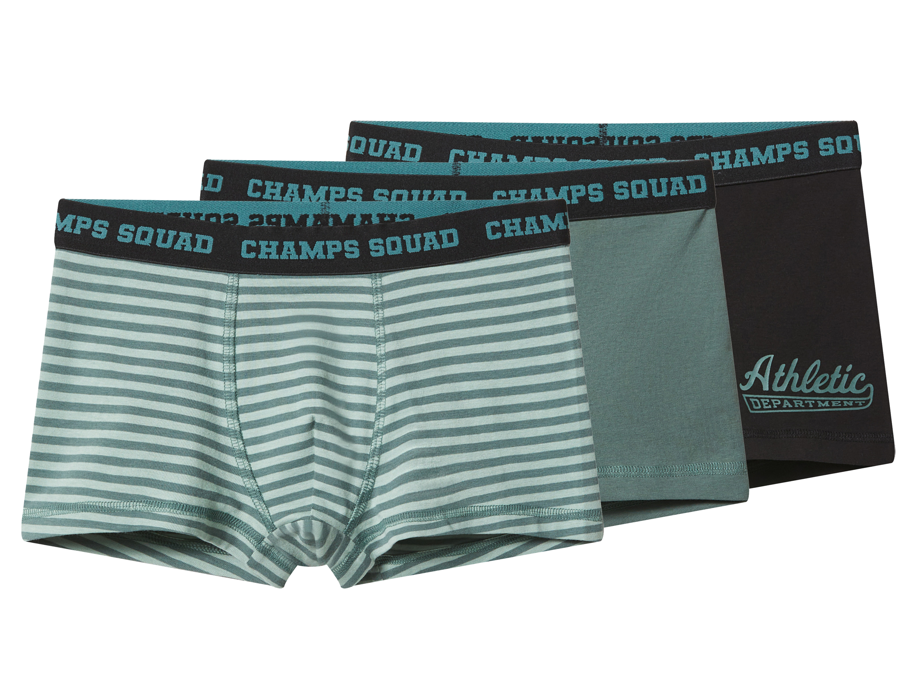 esmara Set van 3 kinder boxers (Groen/zwart/gestreept, 146/152)