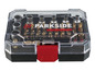 Een Parkside Performance gereedschapset met verschillende bits en dopjes.