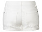 Witte denim shorts met opgerolde zoom.