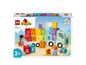 LEGO Duplo Alphabet Truck met blokken met letters en twee poppetjes.
