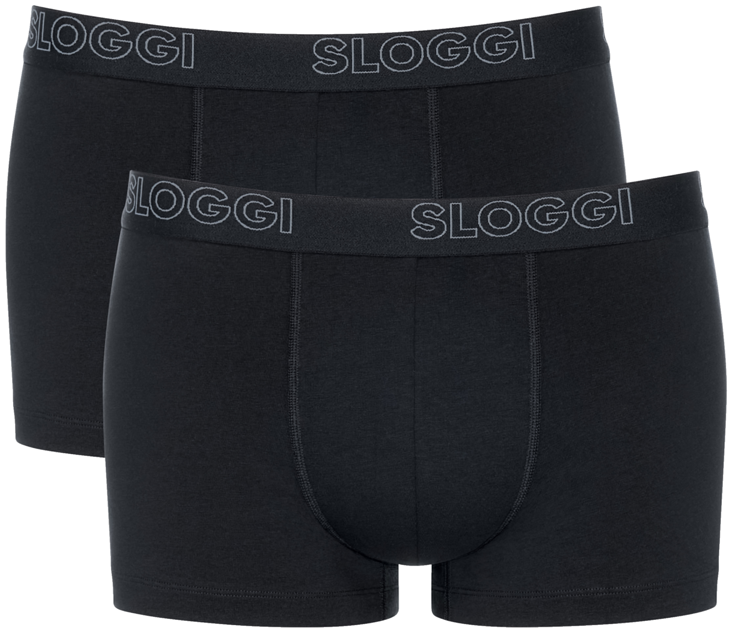 HELLO BY SLOGGI Set van 2 heren boxers of onderbroeken (Boxer/zwart, XXL)