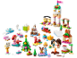Kleurrijke speelgoedbouwset met prinsessenpoppetjes, kasteeltoren en feestelijke accessoires