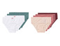Een set van zes witte, groene en roze onderbroeken.