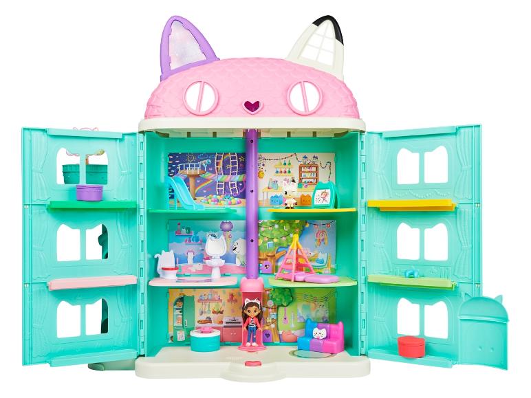 Gabby's Poppenhuis speelset met meerdere kamers, accessoires en een Gabby-pop.