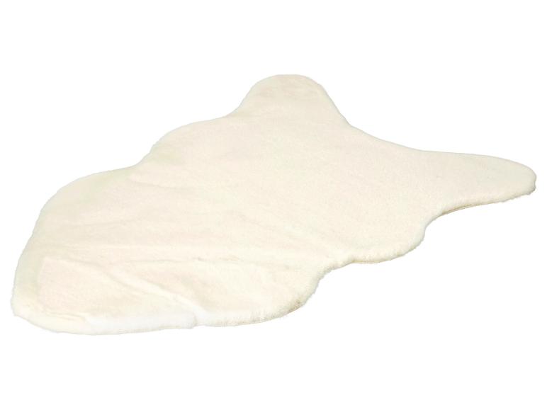 Crèmekleurig imitatiebont kleed met een onregelmatige vorm