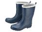 Blauwe regenlaarzen met bontvoering en handige lussen.