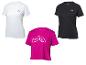 Drie Crivit sport T-shirts in wit, zwart en fuchsia.