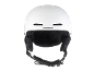 Witte skihelm met ventilatieopeningen en kinband