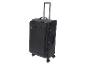Zwarte trolleykoffer met uitschuifbaar handvat en wielen