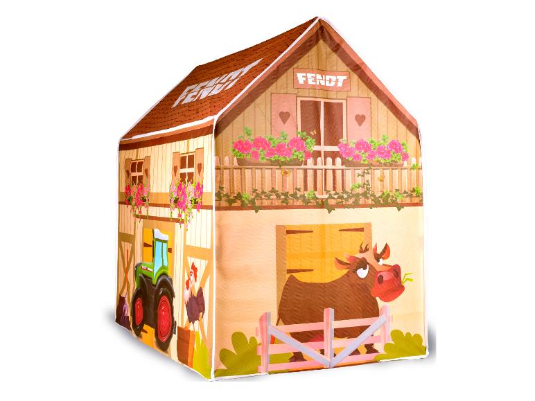 Fendt speelhuis in de vorm van een boerderij voor kinderen.