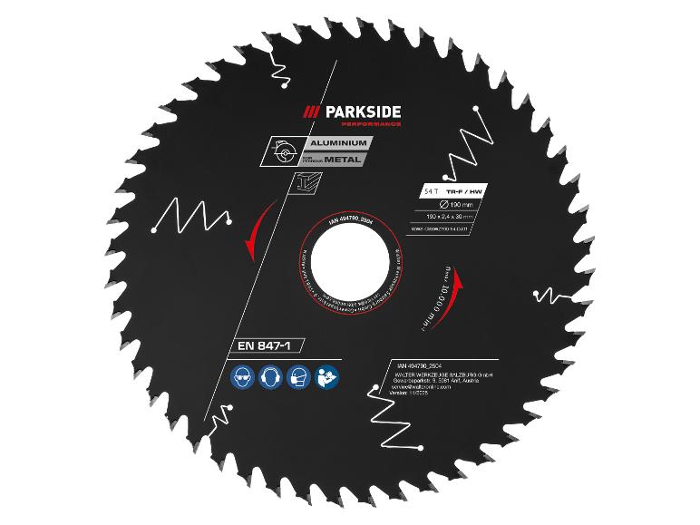 PARKSIDE PERFORMANCE cirkelzaagblad voor aluminium en non-ferrometalen, 190 mm.