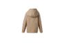 Beige jas met capuchon, achteraanzicht