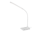 Een witte LED bureaulamp met een gebogen arm.