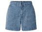 Lichtblauwe denim shorts met elastische tailleband en knoop.