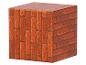 Kubusvormig blok met baksteenprint, ideaal om mee te spelen of te decoreren.