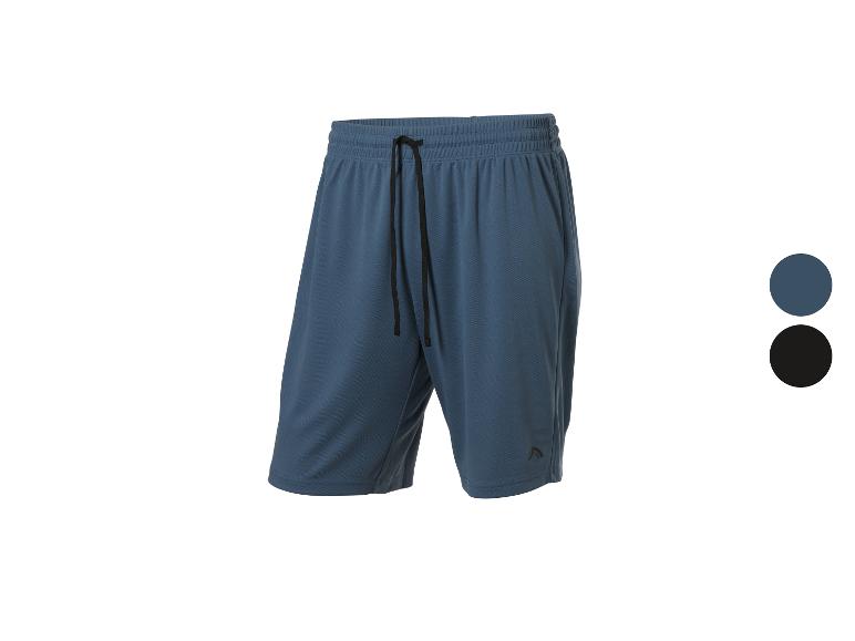Blauwe sportshorts voor heren met zwart trekkoord, ook verkrijgbaar in zwart.