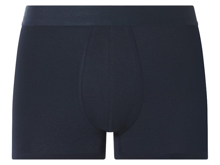 Donkerblauwe herenboxershort met brede elastische tailleband.