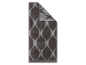 Donkergrijze badhanddoek met geometrisch patroon van LOEKS.
