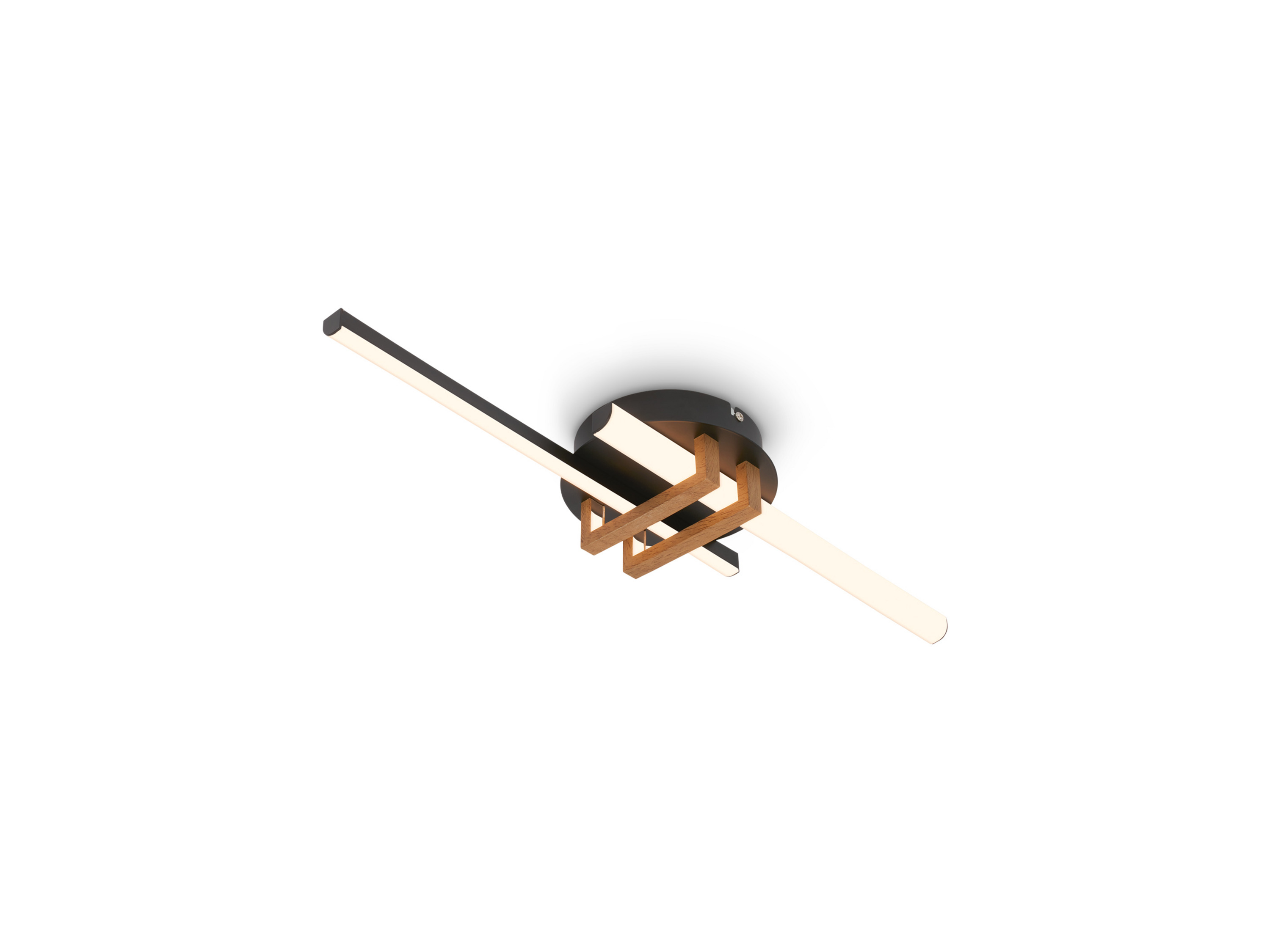 BRILONER LED-plafondlamp (2 staven, Hout, zwart)