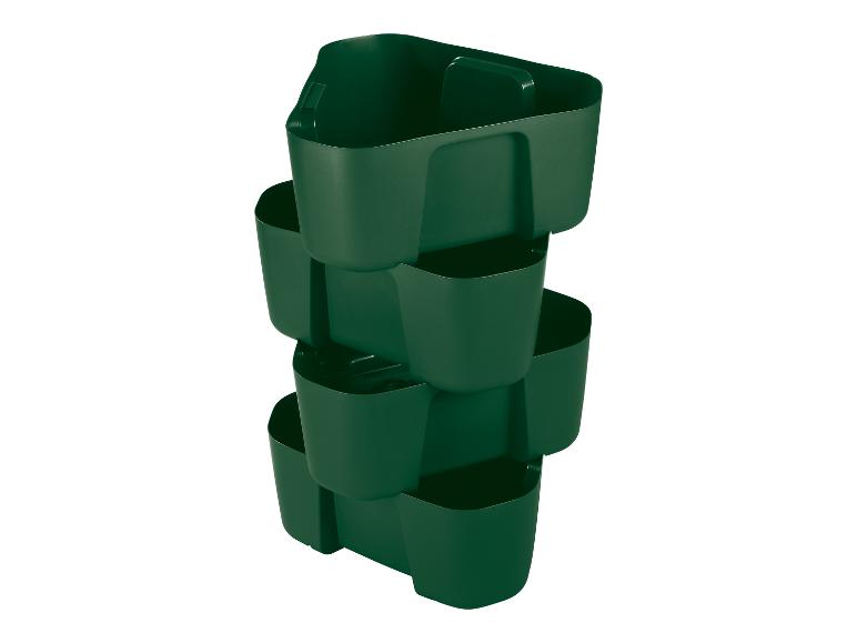 Donkergroene verticale tuinplantenbak met meerdere gestapelde potten