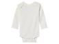 Baby body met lange mouwen, crèmekleurig.