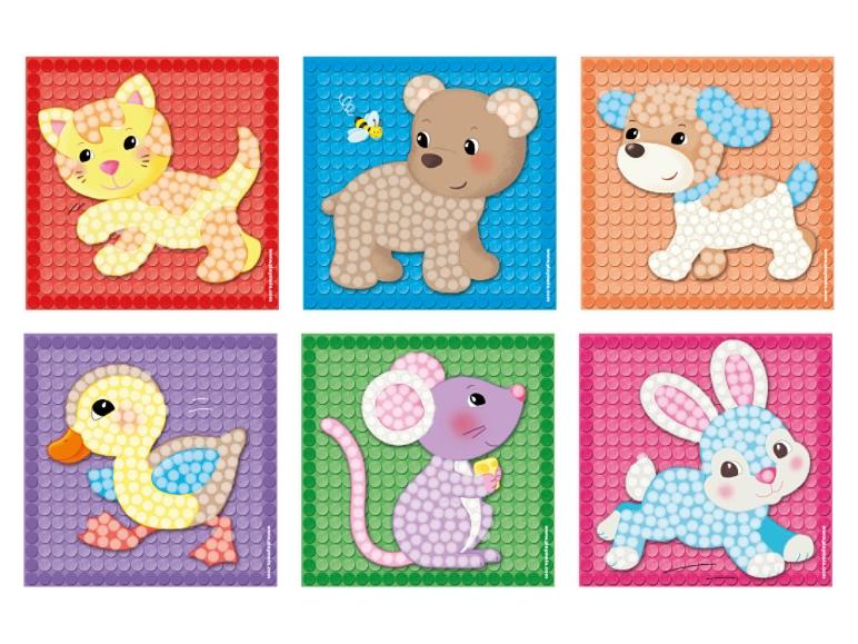 Zes schattige dierenkaarten voor kinderen, perfect voor creatieve activiteiten.