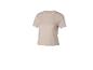 Beige dames T-shirt met korte mouwen en ronde hals