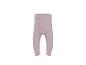 Lichtpaarse geribbelde babybroek met hoge taille.