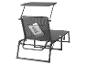 Grijze opvouwbare tuinstoel met zonnescherm en opbergvak