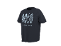 Donkerblauw T-shirt met vier lichtblauwe surfplanken en de tekst 'OLDEN HOUR'.