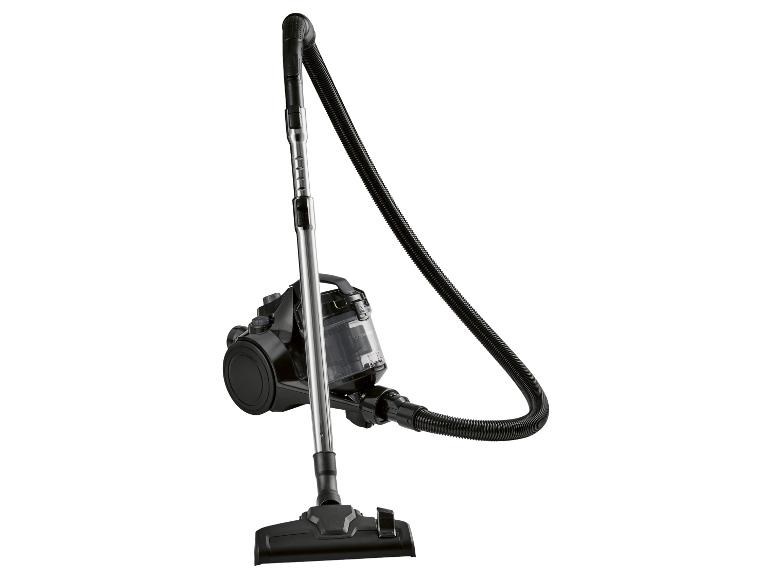 Zwarte sledestofzuiger met telescopische steel en slang