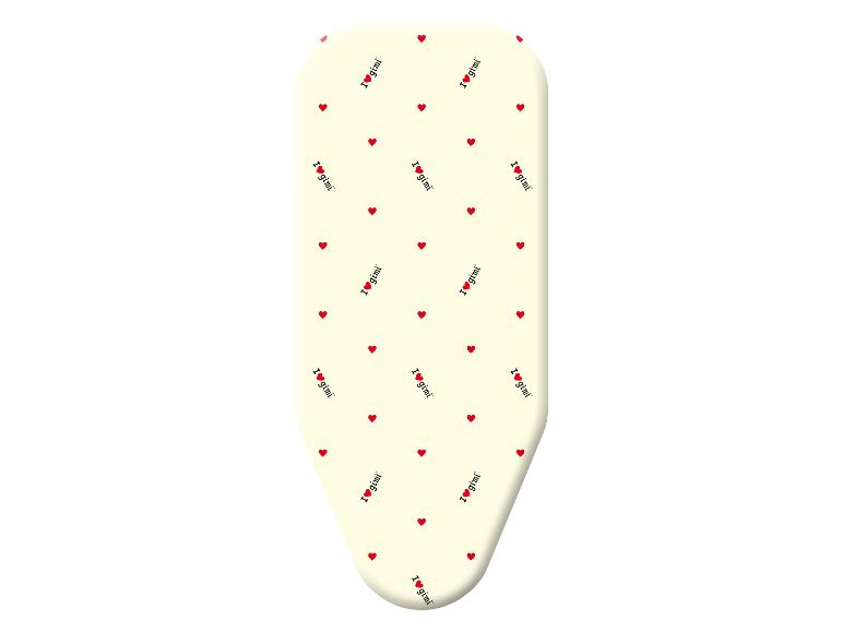 Een strijkplank met een 'I❤gimi' print.