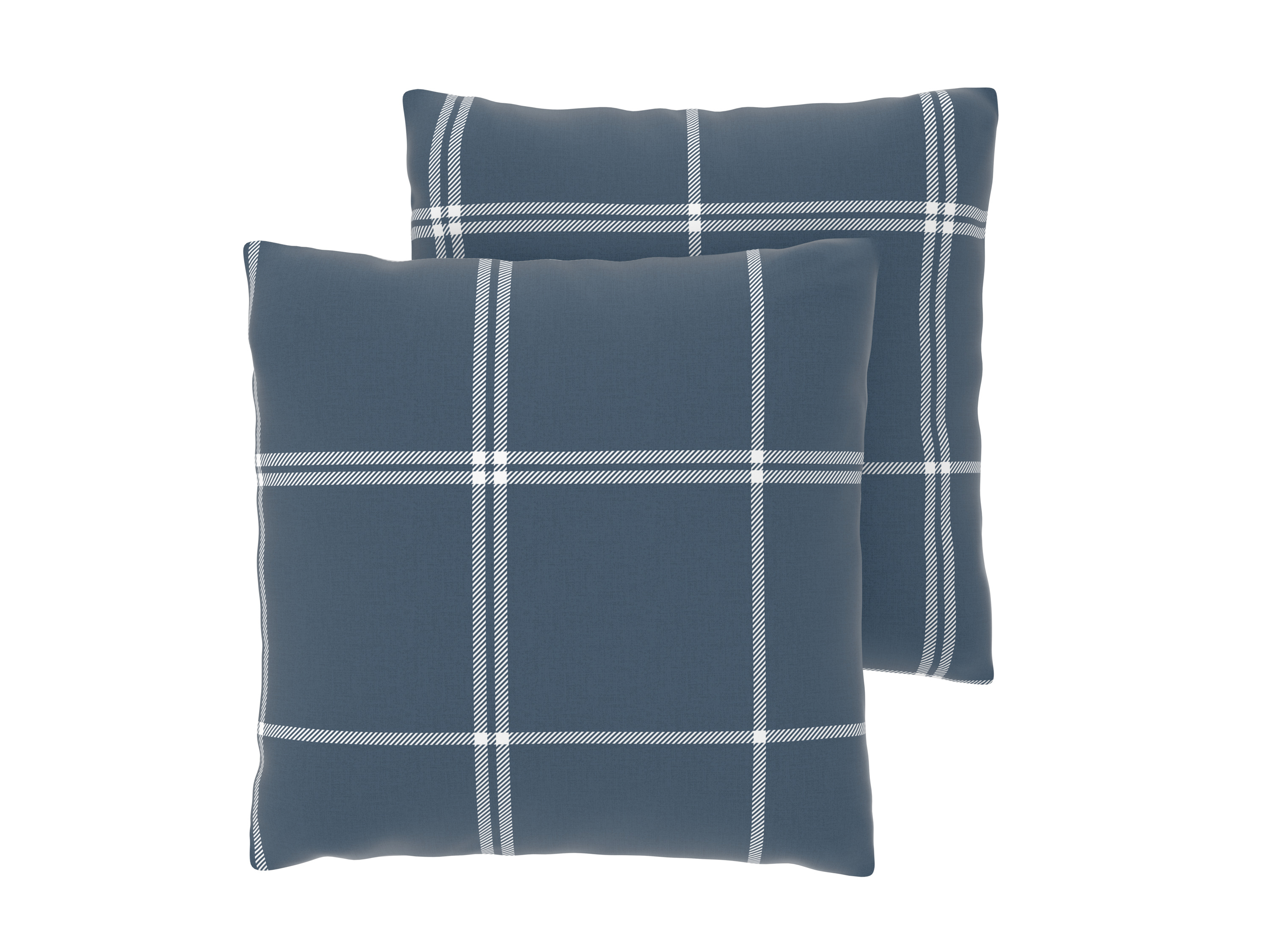 LIVARNO Set van 2 kussenslopen 50 x 60 cm (Blauw/geruit)