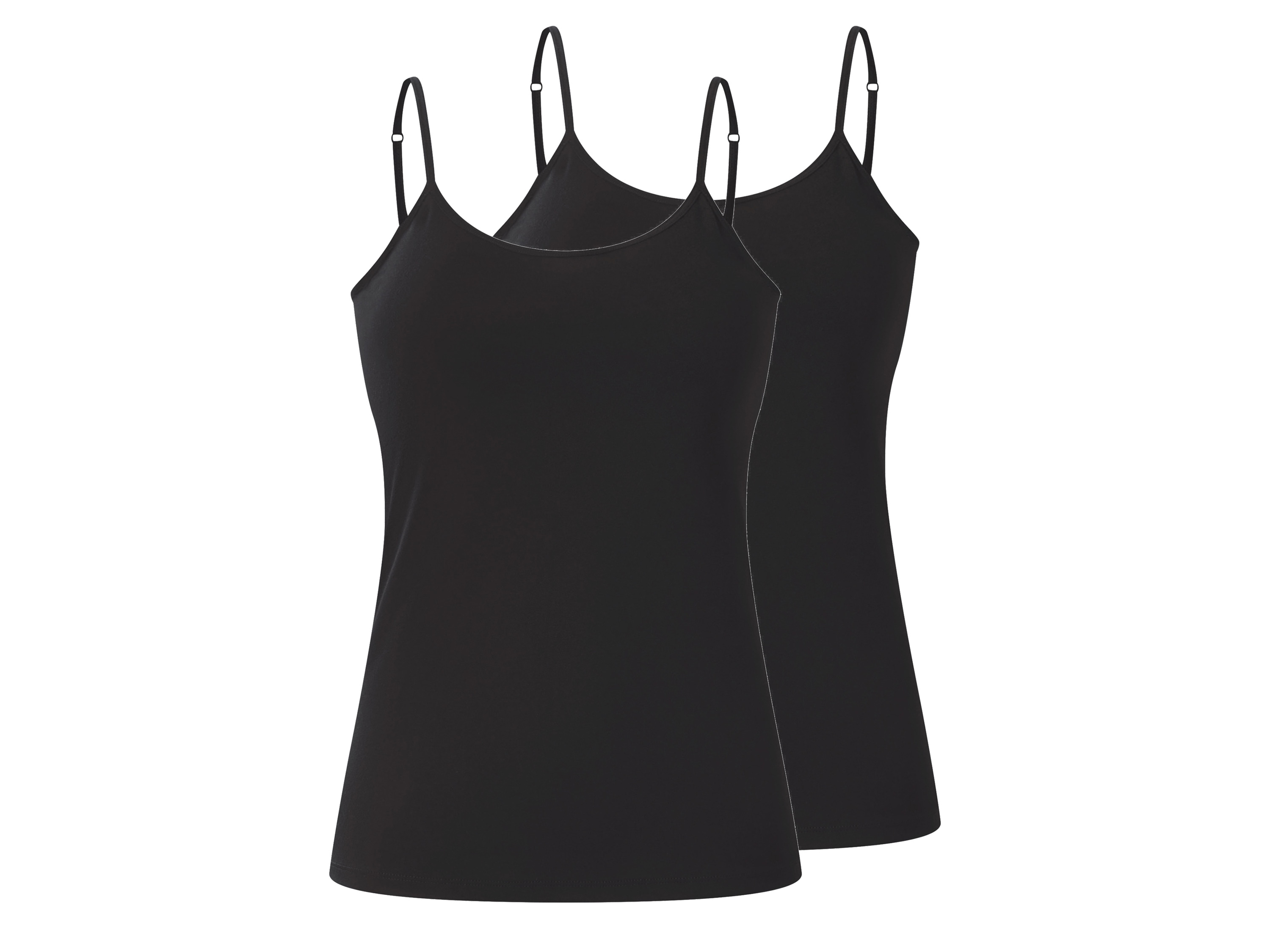 esmara Set van 2 dames spaghettitops (Zwart, S (36/38))