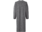 Grijze, lange gebreide cardigan met ribbeltextuur en driekwartmouwen.