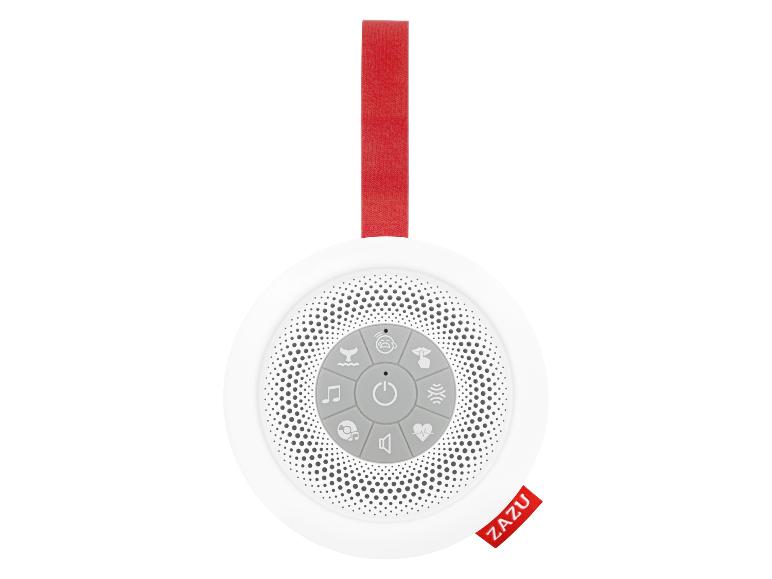 ZAZU witte ruis machine met rode band en bedieningsknoppen