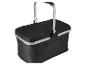 Zwarte picknickmand met aluminium handvat en ritssluiting.