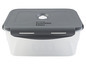 Een grijze Livarno Home opbergbox met deksel.