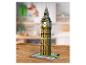 Ravensburger 3D-puzzel van de lichtgevende Big Ben op een houten tafel.