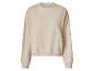 Beige sweatshirt met lange mouwen en ronde hals.