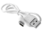 Witte USB-kabel met USB-A- en USB-C-connectoren.