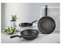Drie Tefal pannen, waaronder een wokpan