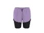 Paarse en zwarte gelaagde sportshorts met trekkoord