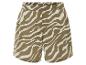 Shorts met zebraprint, kaki en wit.