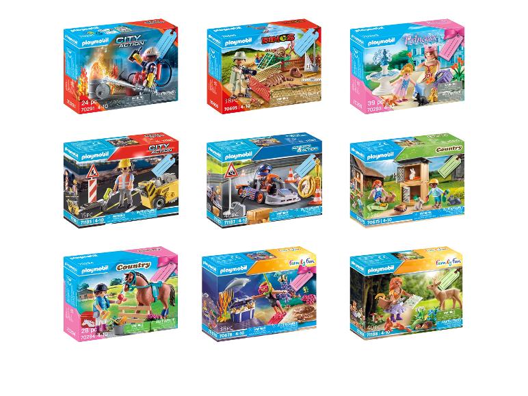 Playmobil sets: City Action, Dinos, Princess, Country, Sports & Action, Family Fun.