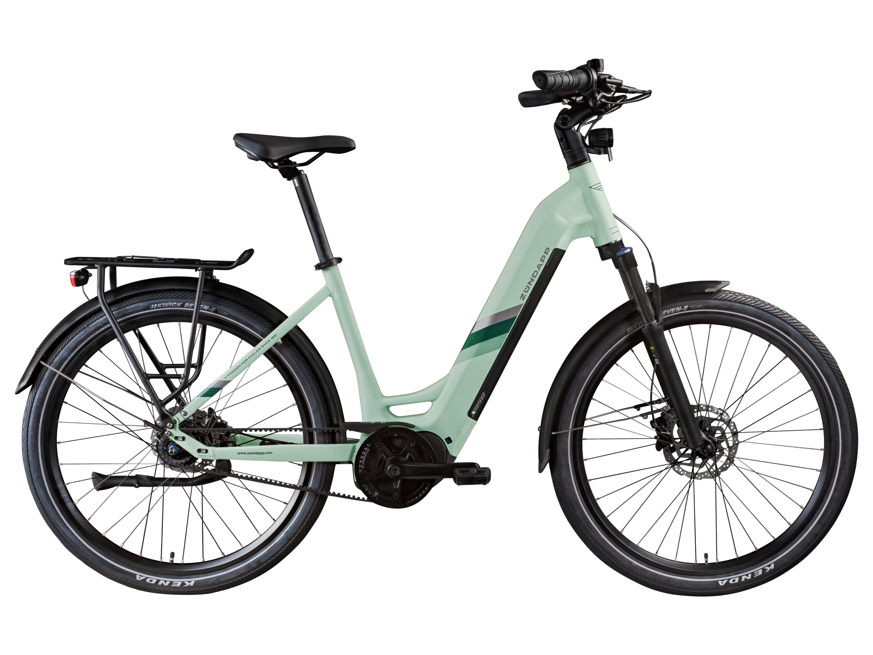 ZÜNDAPP X850 E-Bike, Gates Carbon aandrijfriem (pastelgroen)