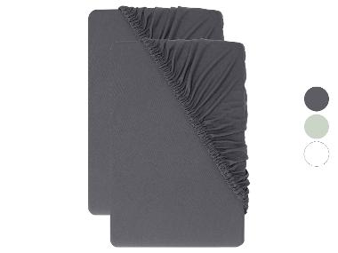LIVARNO® Set van 2 jersey hoeslakens 140-160 x 200 cm