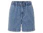 Lichtblauwe denim shorts met elastische tailleband.