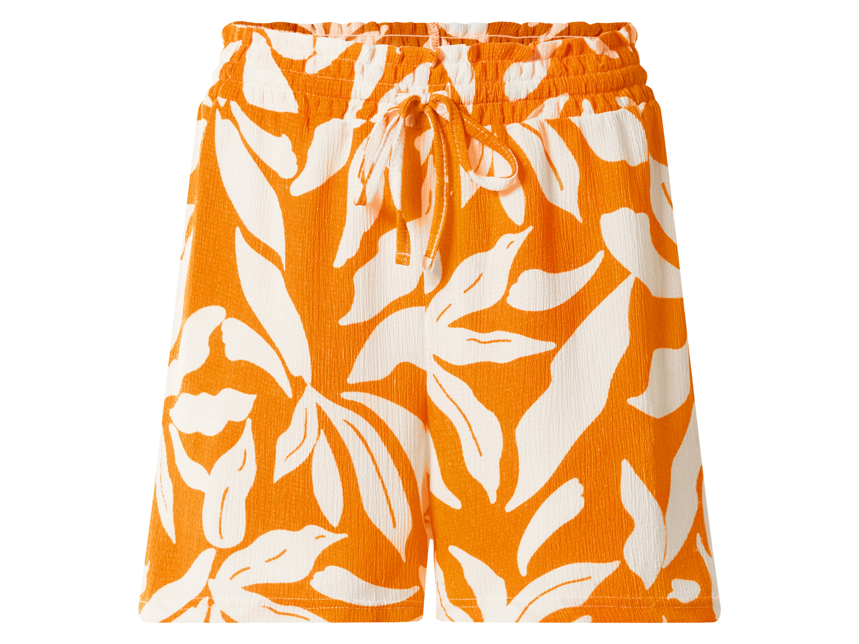 esmara Dames shorts - hoge taille (Oranje/wit, L (44/46))