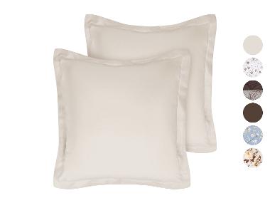LIVARNO® Set van 2 polyester satijn kussenslopen, 60 x 50 cm